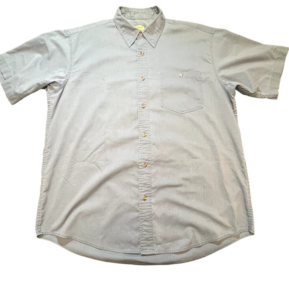 Cabelas Mens Gray Short Sleeve Button Up Shirt Outdoor‎ Gear Size L
